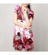 Colorful flower red dress