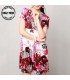 Colorful flower red dress