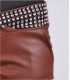 Pantalon brun court embelli