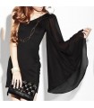 Asymmetrical one sleeve black dress