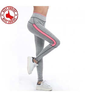 Light grey sport pants with pink