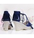 Fringe roman style blue sandals
