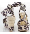 Sexy leoparden Sandale mit Keilabsatz