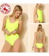 Fluorescent jaune sexy maillot de bain monokini