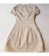 Lace Appliques Satin Beige Short Dress 