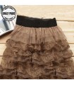 Brown tulle layered skirt