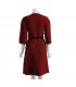Wine red wool coat with belt