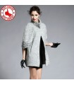 Noble élégante manteau de laine de mouton collier manteau