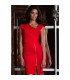 Red Shift Dress Fashion Bureau Robe moulante