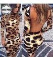 Mini-robe Femmes Sexy Leopard Robe courte