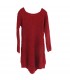 Robe rouge de laine tricotée