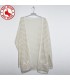 White open sweater with gold thread
