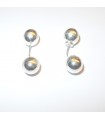 Round silver balls earrings