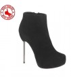 Black suede leather short boots