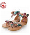 Flat sandals with ribbon