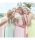 Five pastel bridesmaid dresses