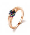 Colored zirconia stone gold plated ring