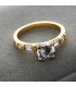 Classic crystal gold plated ring