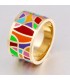 Ceramic colored gold plated ring