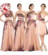 Four flower print chiffon bridesmaids dresses