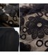 Chiffon and lace black bodycon dress