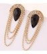 Chain tassel earrings acrylic stone earrings