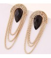 Chain tassel earrings acrylic stone earrings