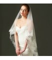 Organza wedding veil with lace