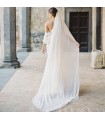 Long chiffon bridal veil
