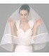 Soft silk natural lace embellished wedding veil