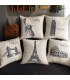 Five famous buildings decor linen cover pillow