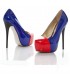 Moda scarpe tacco alto blu e rosso