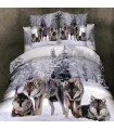 Snowflakes and wolf  Bed sheets