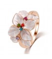 Colorful austrian crystal  leaves flower ring