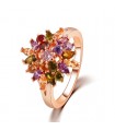 Plated gold luxury crystal colored ring