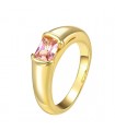 Placcati in oro 24K zircone anello rosa