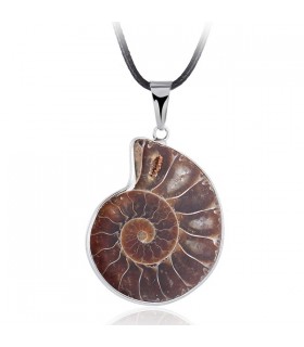 Natural stone snail pendant necklace