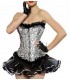 Black and white brocarde  corset