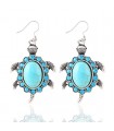 Vintage turtle crystal turquoise earrings