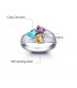 Personalized engraved heart stone 925 Sterling Silver family Name Ring