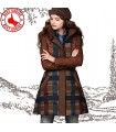 Gorgeous plaid pattern coat with duck down