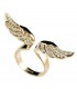 Angel wings rhinestones ring