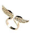 Angel wings rhinestones ring