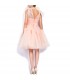 Rich pink tulle trimmed dress