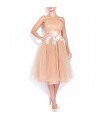 Midi tulle dress with hand-sewn applications