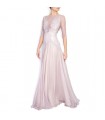 Embroidered chantilly lace silk georgette gown