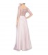 Embroidered chantilly lace silk georgette gown