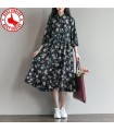 Printed floral chiffon dress