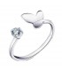 Butterfly free size silver ring