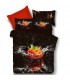 Black Bed sheets orange print